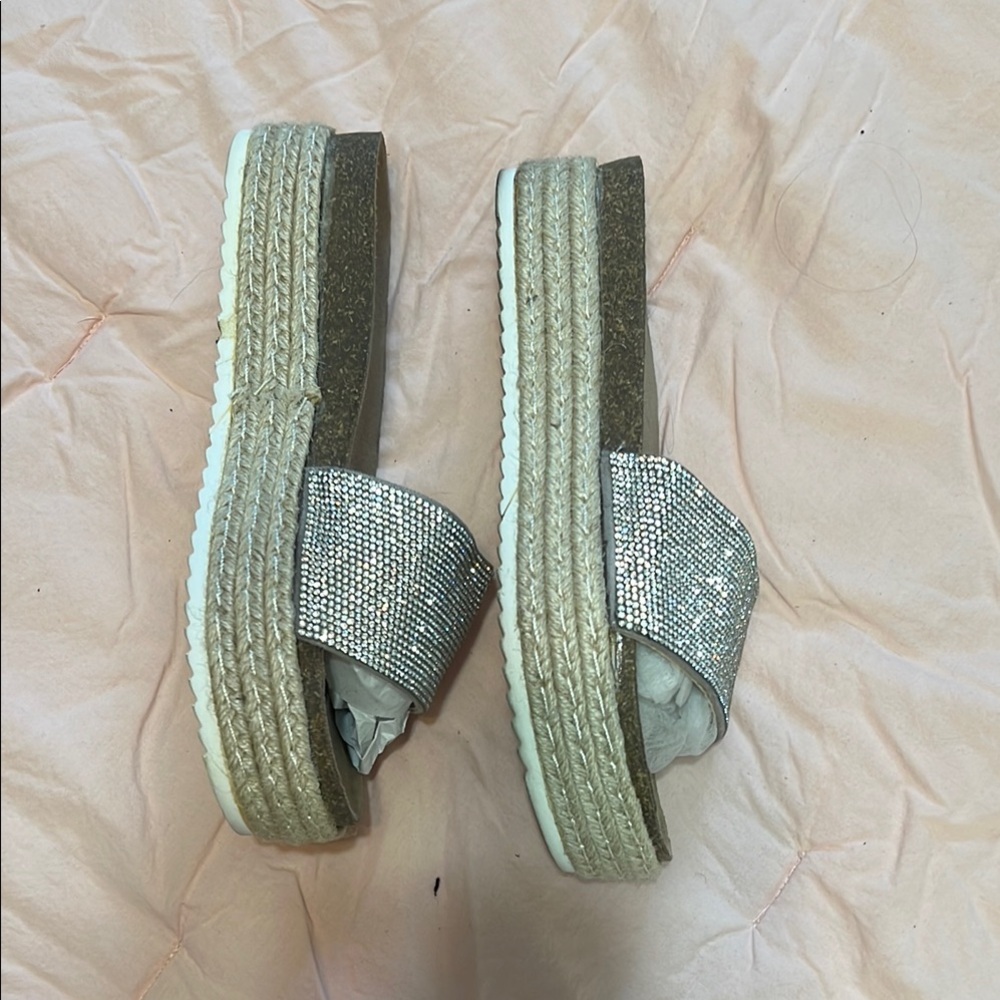 Bella Marie Silver Women's Slide Sandals - Picture 4 of 5
